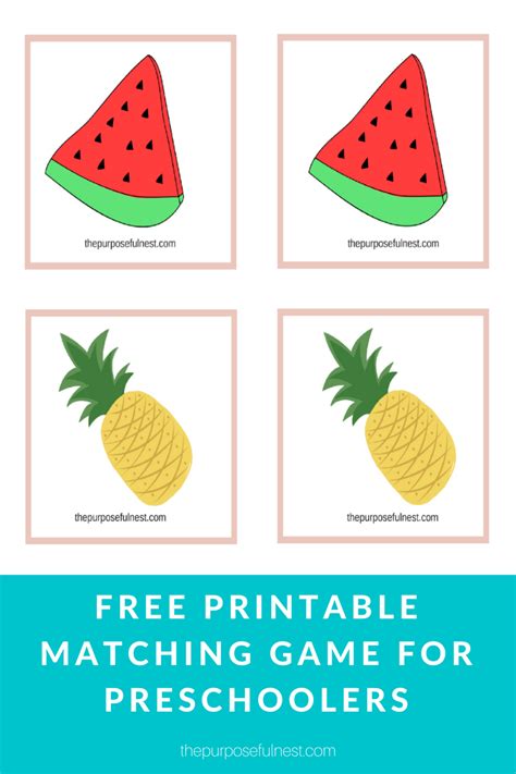 Free Printable Fruit Matching Game For Preschoolers Educational