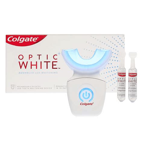 Colgate Optic White At Home Teeth Whitening Kit Led Blue Light Tray 10 Day Treatment 9