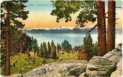 Lake Tahoe Sierra Nevada Mountains Glenbrook Nevada Vintage Postcard Sierra Nevada