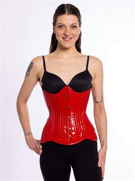 black and red pvc hourglass curve longline corsets cs 426 orchard corset