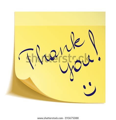 Thank You Note Smiley Stock Vector Royalty Free 193675088