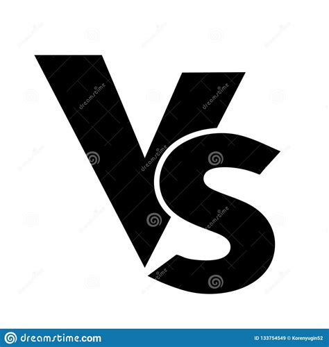 Vs Versus Letters Vector Logo Icon Isolated On White Background Stock