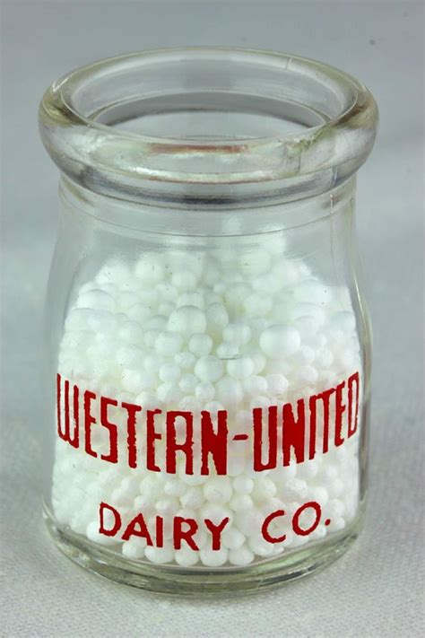 1960s Vintage Mini Milk Creamer Bottle Western United Dairy Co Chicago