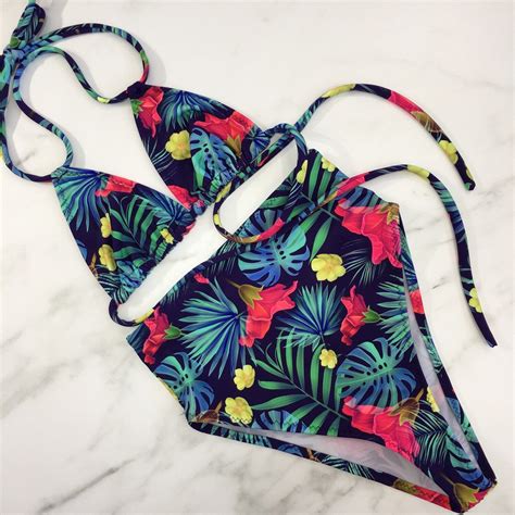 new tropical collection for spring 2018 🌺 high waist bathing suit swimsuits high waisted high