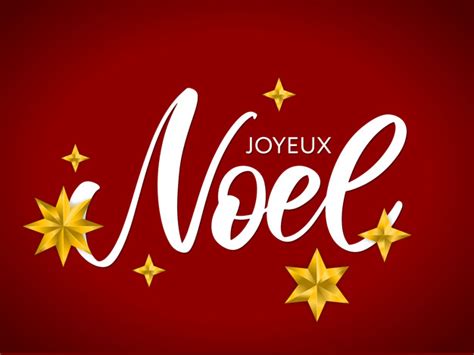 Premium Vector Merry Christmas Card Template With Greetings In French
