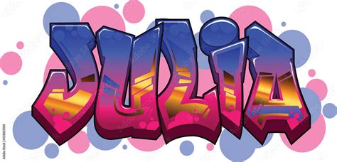 Julia Name Text Graffiti Word Design Stock Vector Adobe Stock