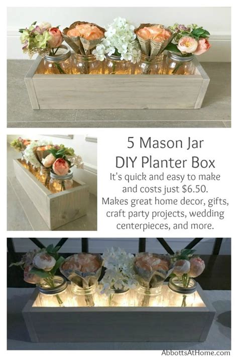 Diy This 5 Mason Jar Planter Box Just 650 Abbotts At Home