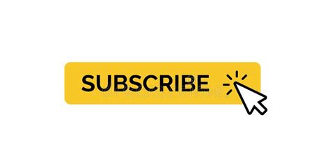 Subscribe Button With Mouse Cursor Minimal Yellow Button Design For