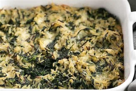 Cheesy Spinach Rice Casserole That Skinny Chick Can Bake