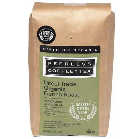 Peerless Organic Dark Roast Whole Bean Coffee Direct Trade Organic