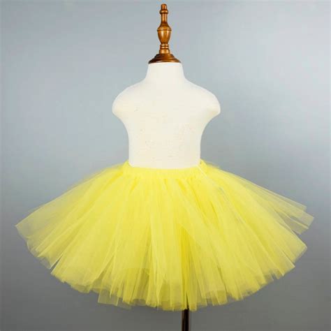 Yellow Fluffy Tutu Tulle Skirt For Girls Kids Dance Costume Birthday