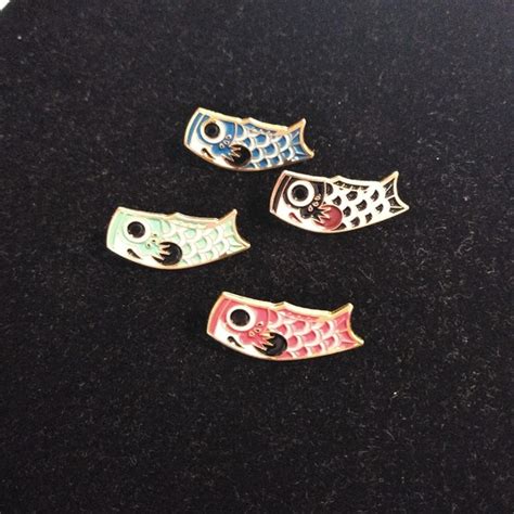 Koi Fishies Enamel Pins Colorful Red Black Blue And Light Etsy