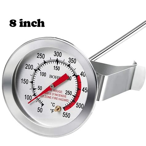 8 Deep Fry Thermometer With Clip Instant Read Dial Thermometer 8 Inch