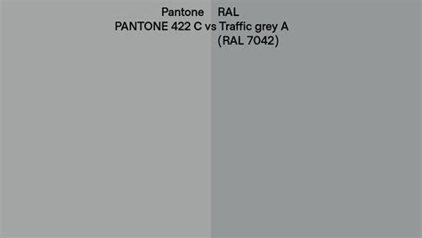Pantone 422 C Vs RAL Traffic Grey A RAL 7042 Side By Side Comparison