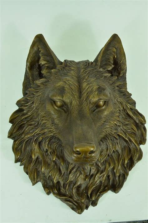 Hot Cast Bronze Wolf Head Wolves Bust Wall By Europeanbronze Sculpture