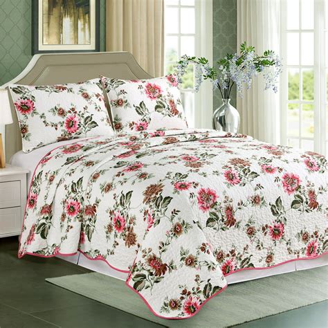Cozy Line Home Fashions Bedding Reversible King Size Quilt Bedding Set 1 Quilt And 2 Pillow