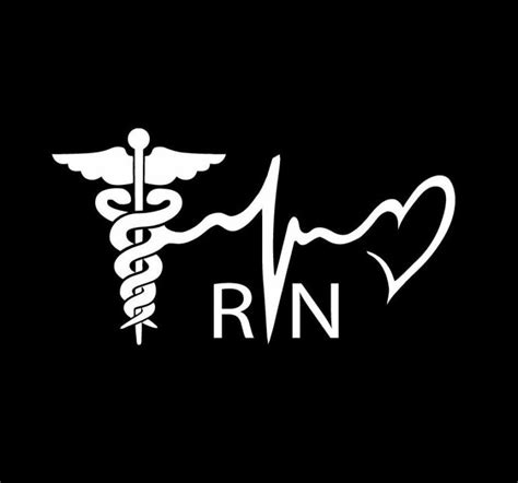 Nurse Rn Heartbeat Caduceus Vinyl Decal Sticker