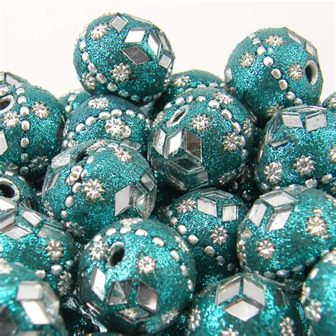 15mm Kashmiri Beads Silvergreen The Bead Shop