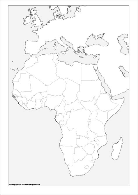 Free Outline Map Of Africa Cosmographics Ltd