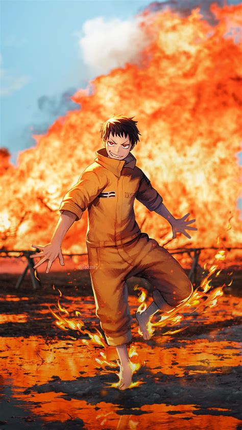 1080p Free Download Fire Force Heat Anime Shinra Manga Hd Phone