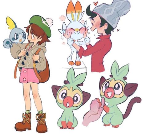 Trainers With Gen Starters Pokemon Characters Cute Pokemon