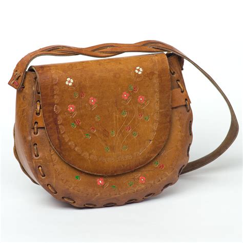 70s Vintage Bag Tooled Leather Purse Hippie Boho Little Etsy