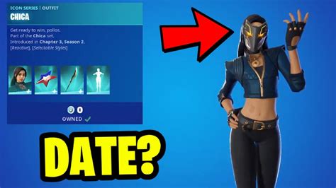 Chica Skin Release Date In Fortnite Item Shop Youtube