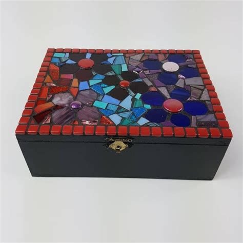 Mosaic Trinket Box Mosaic Jewellery Box Mosaic Box Mosaic Etsy