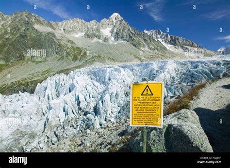 The Snout Of The Argentiere Glacier Chamonix France Melting Rapidly