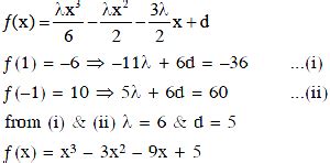 Let ƒ(x) be a polynomial of degree 3 such that ƒ(-1) = 10, ƒ(1) = -6, ƒ ...