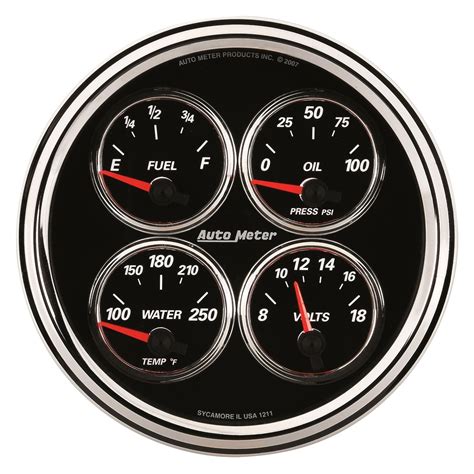 Auto Meter® 1224 Designer Black Ii™ Fuel Leveloil Pressurewater