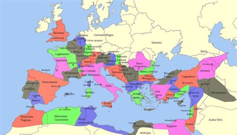 Map Of Provinces Of The Roman Empire Under Trajan Roman Province