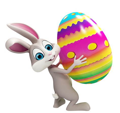 Easter Bunny Clip Art Easter Bunny With Colorful Egg Transparent Png