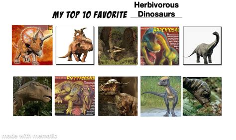 My Top 10 Favorite Herbivorous Dinosaurs By Allorock2 On Deviantart