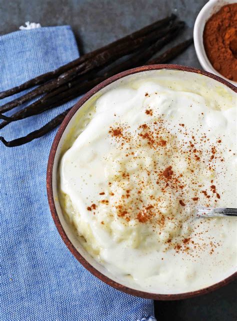 creamy homemade rice pudding rich and creamy rice pudding with creme anglaise and fresh whipped