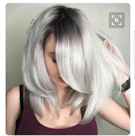 A black ombre hair color is when your hair is gradually blended from a black hue to another color hue. Icy blonde with dark roots … | Grey hair color silver ...