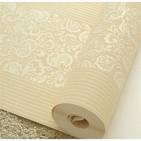 Wedding Wallpaper Lt Gold Flower Stripe 3d Design Home Improvement