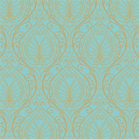 Download Turquoise And Gold Damask Wallpaper Gallery