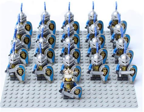 21pcs Blue Lion Medieval Knights Toys