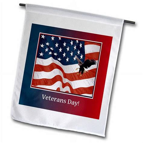 3drose Eagle Landing On Us Veterans Day Polyester 16 X 1 Garden
