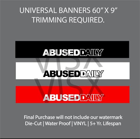 Abused Daily Driven Windshield Banner Sticker Jdm Weatherproof Etsy