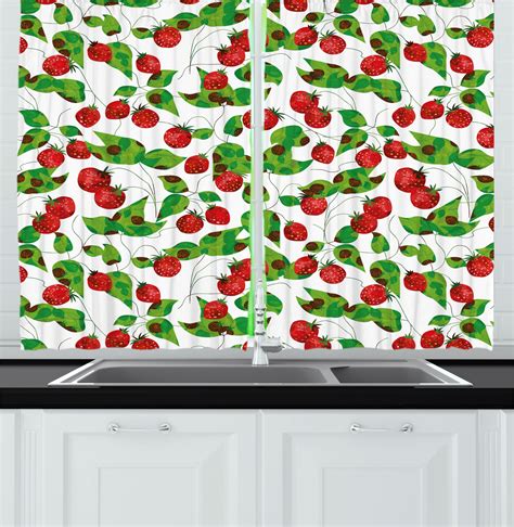Fruits Kitchen Curtains 2 Panel Set Window Drapes 55 X 39 By