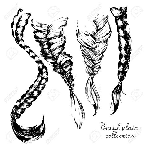 Image Result For Hair Braid Vector Braids Illustration Drawing Set