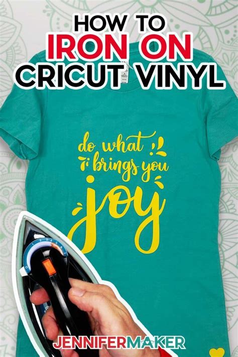 An Advertisement For Iron On Cricut Vinyl Featuring A Hand Holding A