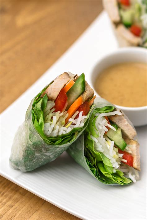 They're filled with shrimp, baby spinach, asparagus, carrots, cucumber, red cabbage and sprouts and served with a delicious almond butter dipping sauce. Vietnamese Spring Rolls Recipe - ChichiLicious.com