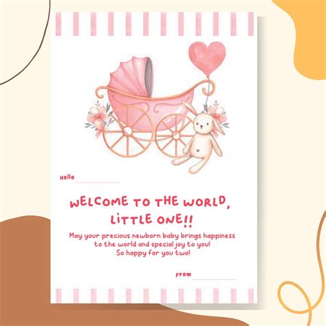 Jual Welcome Baby Girl Card Shopee Indonesia