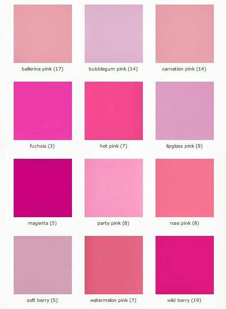 Colors Pink Pink Paint Colors Shades Of Pink Names Pink Names