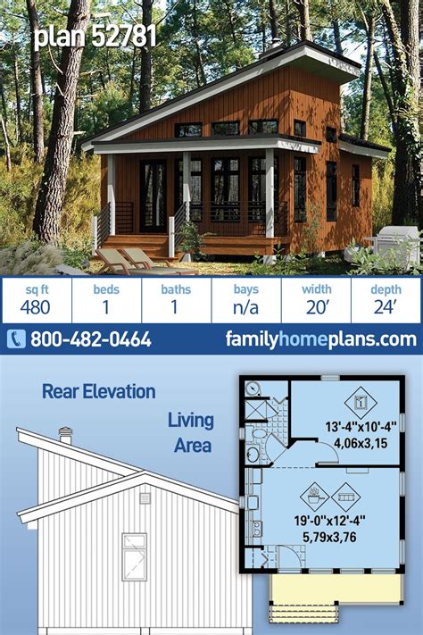 Tiny Ultra Modern House Plan Under 500 Sq Ft 1 Bed And 1 Bath Offer