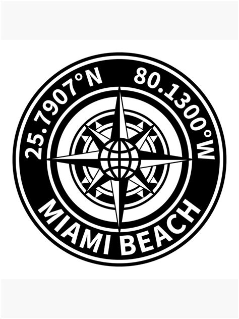 Miami Beach Florida Usa Map Coordinates Latitude And Longitude