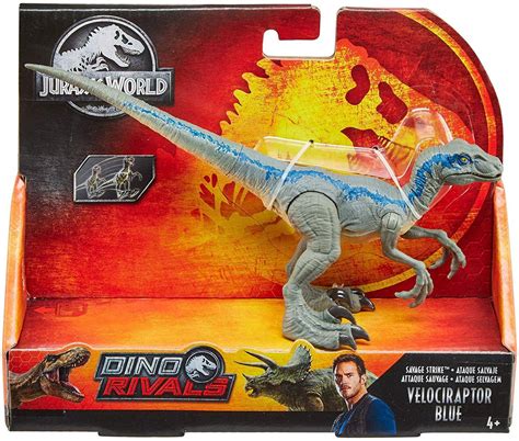 Jurassic World Fallen Kingdom Dino Rivals Velociraptor Blue Action Figure Savage Strike Leap